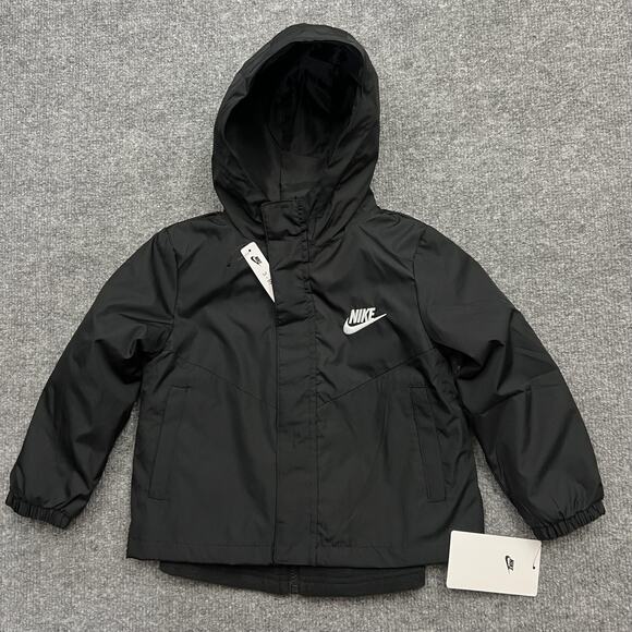 Nike Other - Nike System Jacket Toddler 2T Black Hooded 3 In 1 Fleece Liner Winter Coat NEW